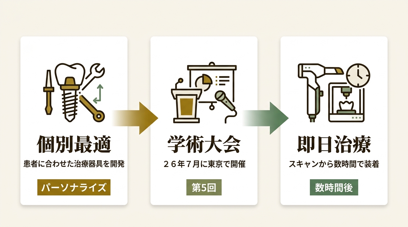 一般社団法人日本3Dプリンティング矯正歯科学会 ニュース要点の図解